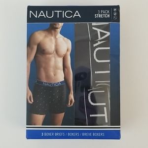 3 Nautica Boxer Briefs Color Navy Solid Size Small